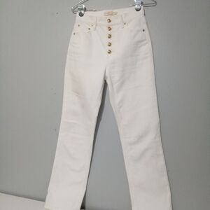 Tory Burch White Straight Leg Jeans
